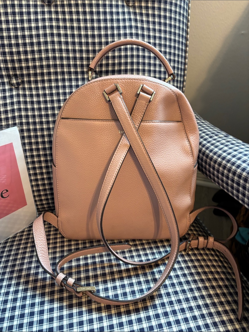 kate spade new York Polly  Pebbled pink Leather Backpack - Picture 5 of 14